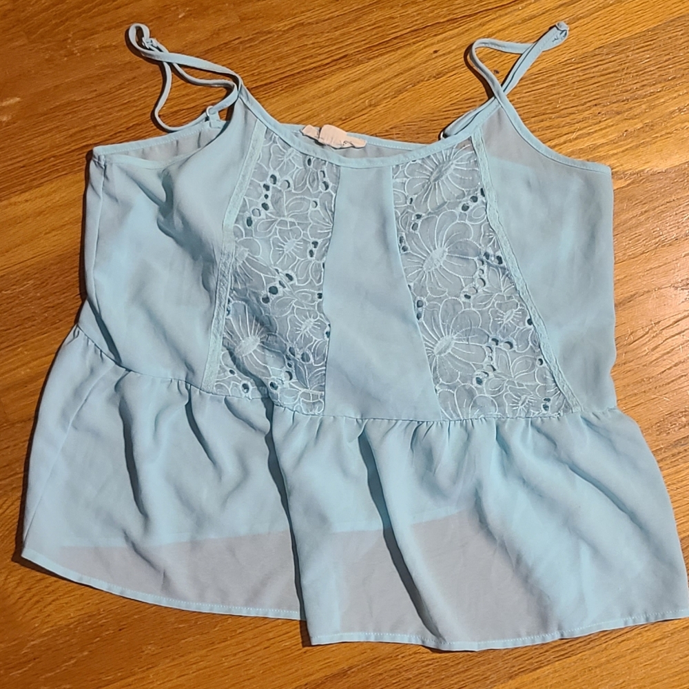 Double Zero Blue Sleeveless Crop Camisole